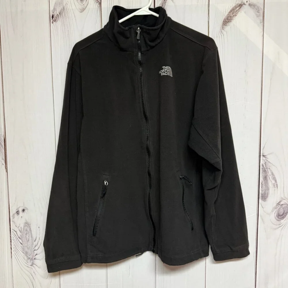 The North Face Full-Zip‎ Fleece Jacket Men’s Large Black Zip Pockets GUC